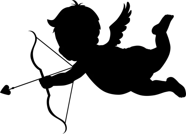 Cupid Silhouette PNG Transparent Background