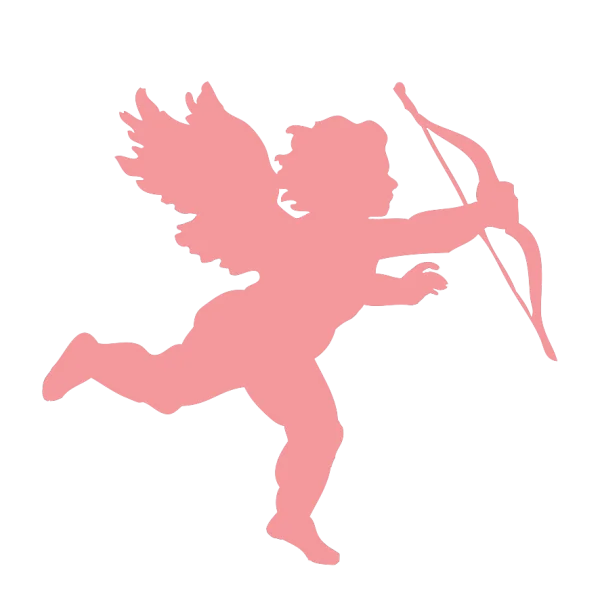 Pink Valentine Cupid Silhouette PNG Transparent Background