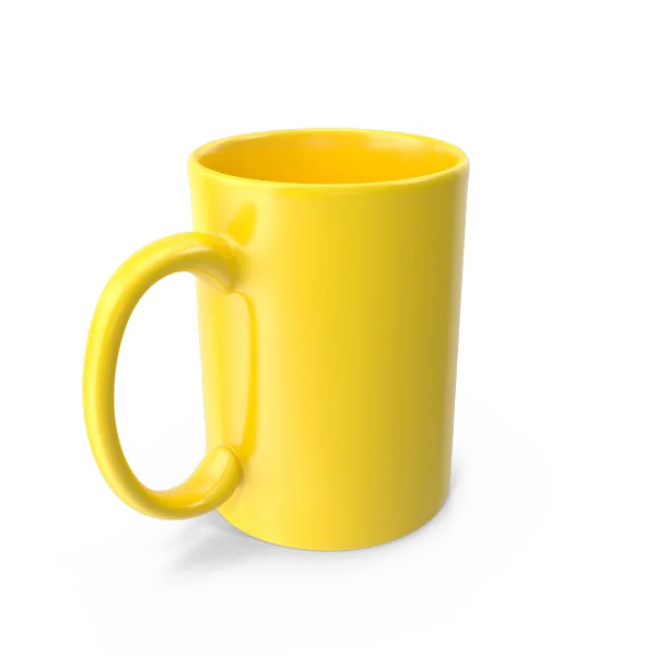 Plain Yellow Coffee Mug PNG Transparent