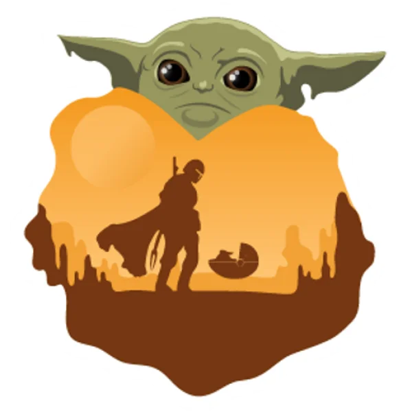 Baby Yoda Mandalorian Silhouette PNG Transparent Background