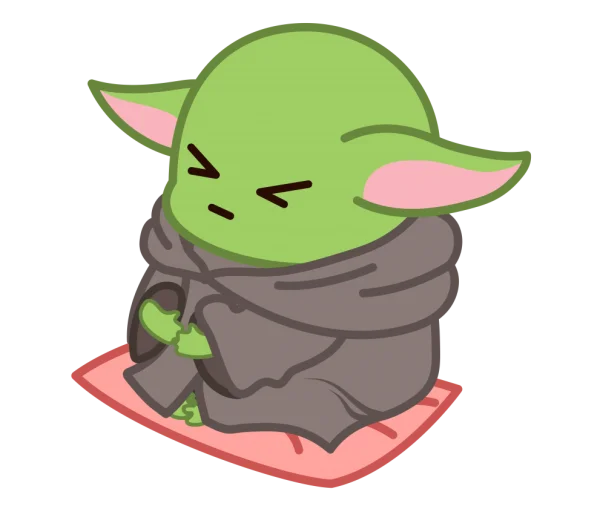 Cute Grogu Grumpy Expression PNG Transparent Background