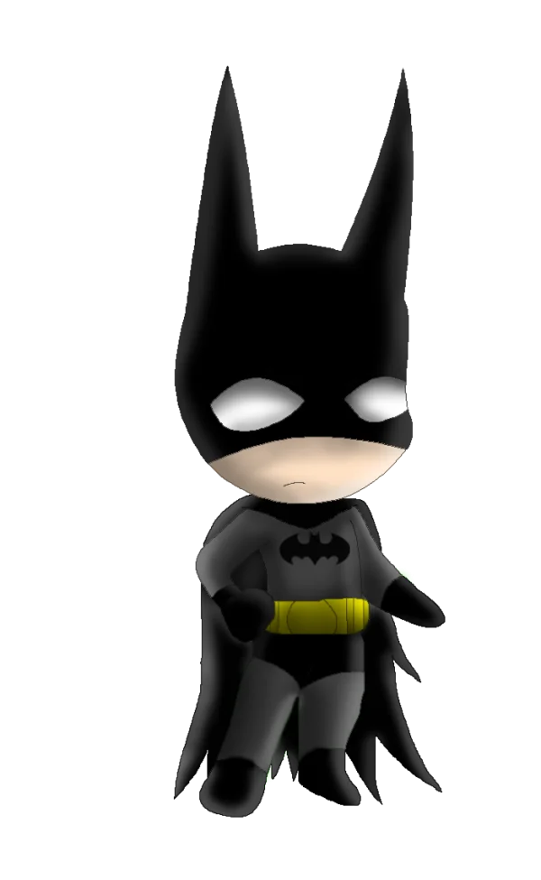 Cute Chibi Batman Character PNG Transparent Background