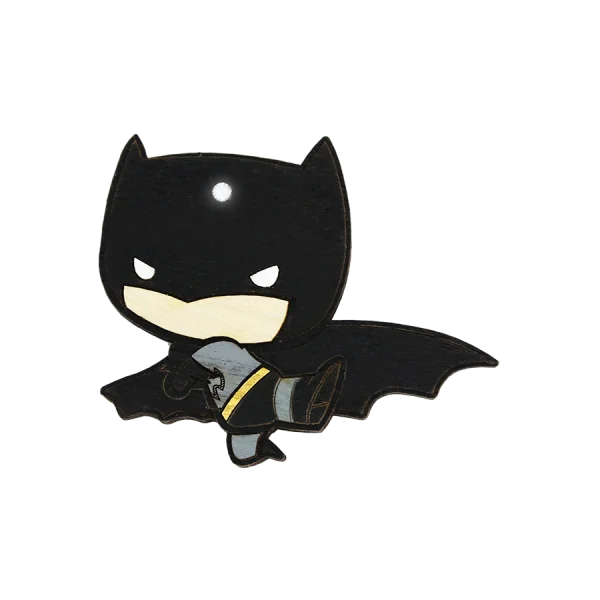 Chibi Batman Wooden Figurine PNG