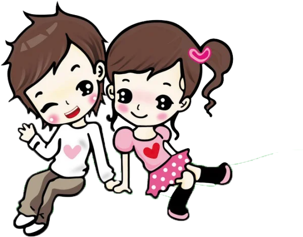 Cute Cartoon Couple PNG Transparent Background