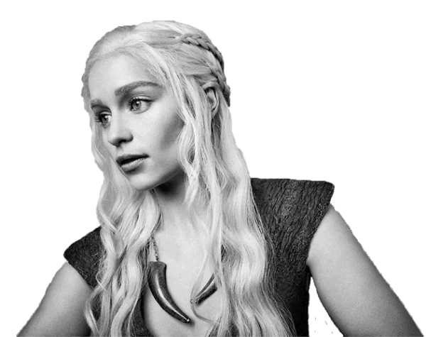 Daenerys Targaryen Black and White PNG