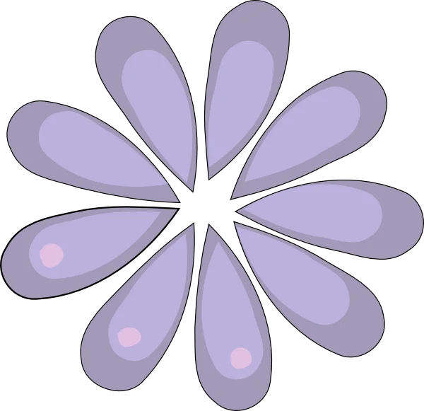 Stylized Purple Flower Petals PNG