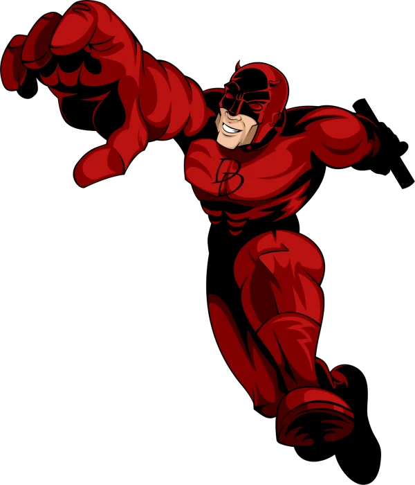 Dynamic Red Superhero Character PNG Transparent