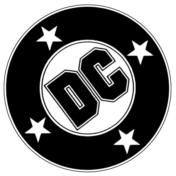 DC Comics Logo with Stars PNG Transparent Background