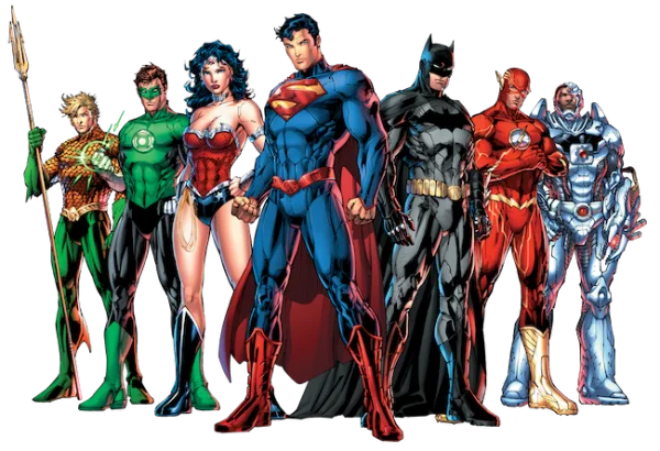 Justice League DC Superheroes Group PNG Transparent
