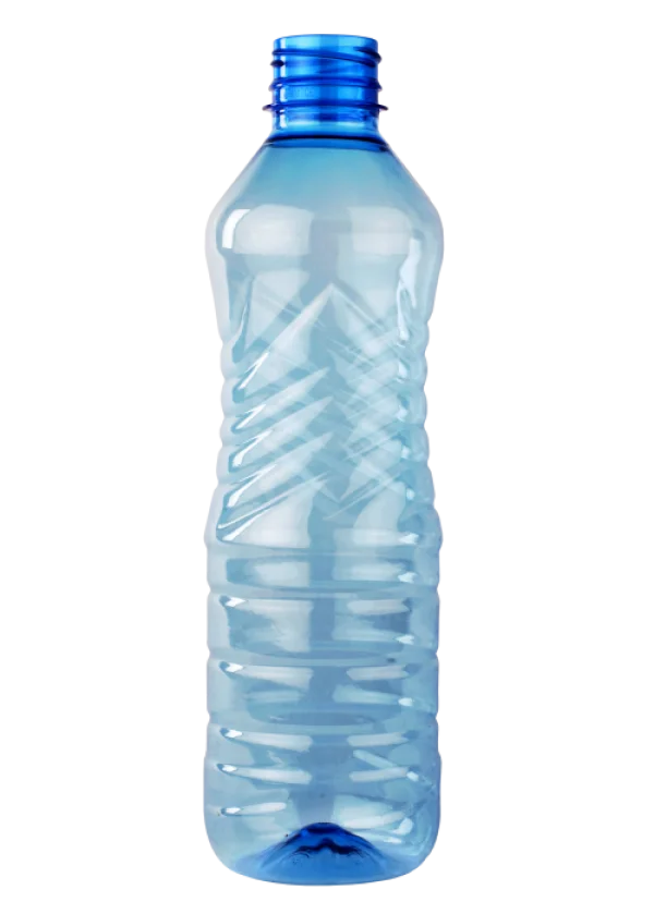 Empty Blue Plastic Bottle PNG Transparent Background