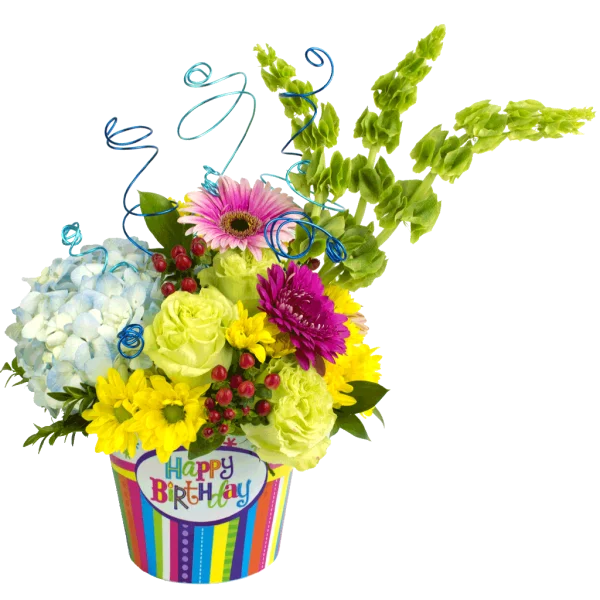 Happy Birthday Flower Bouquet PNG