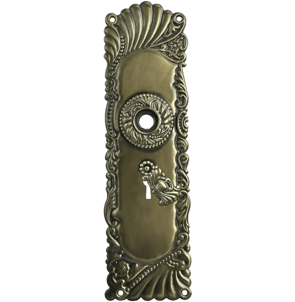 Antique Ornate Brass Door Plate PNG