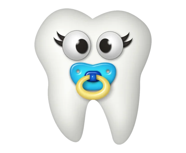Cute Baby Tooth with Pacifier PNG Transparent Background
