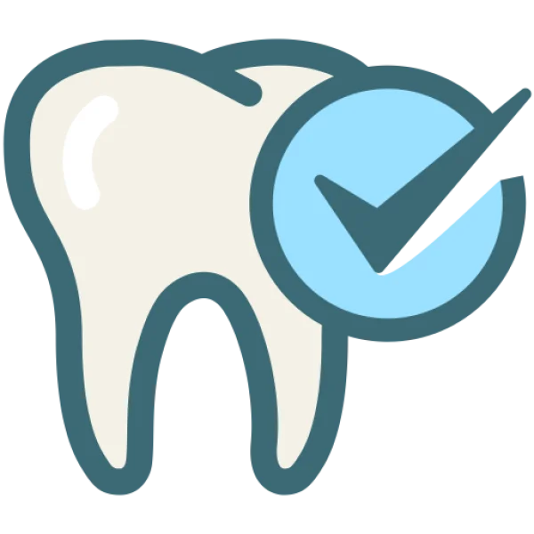 Healthy Tooth with Checkmark Icon PNG Transparent
