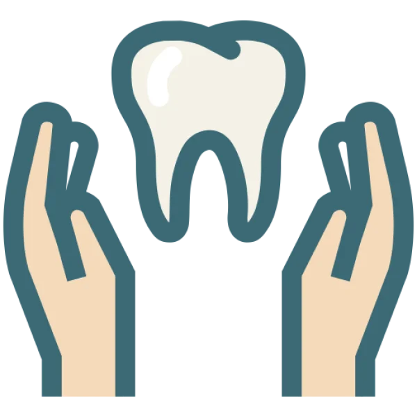 Hands Holding Tooth Dental Care Icon PNG