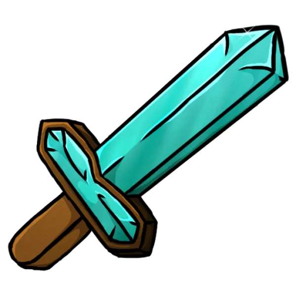 Minecraft Diamond Sword PNG Transparent Background
