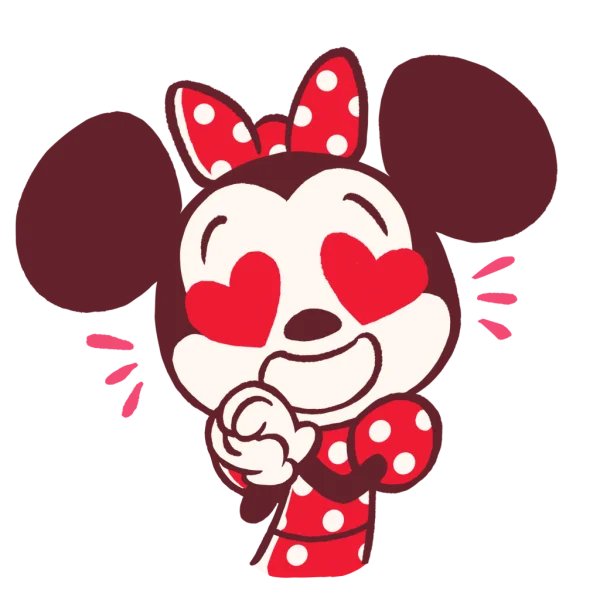 Minnie Mouse Heart Eyes Sticker PNG