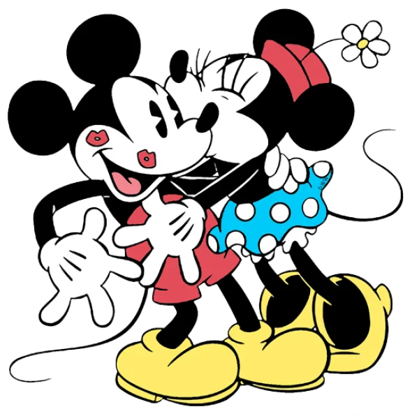 Mickey Mouse and Minnie Mouse Kiss PNG Transparent