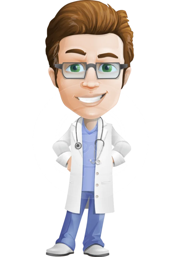 Smiling Male Doctor Cartoon PNG Transparent