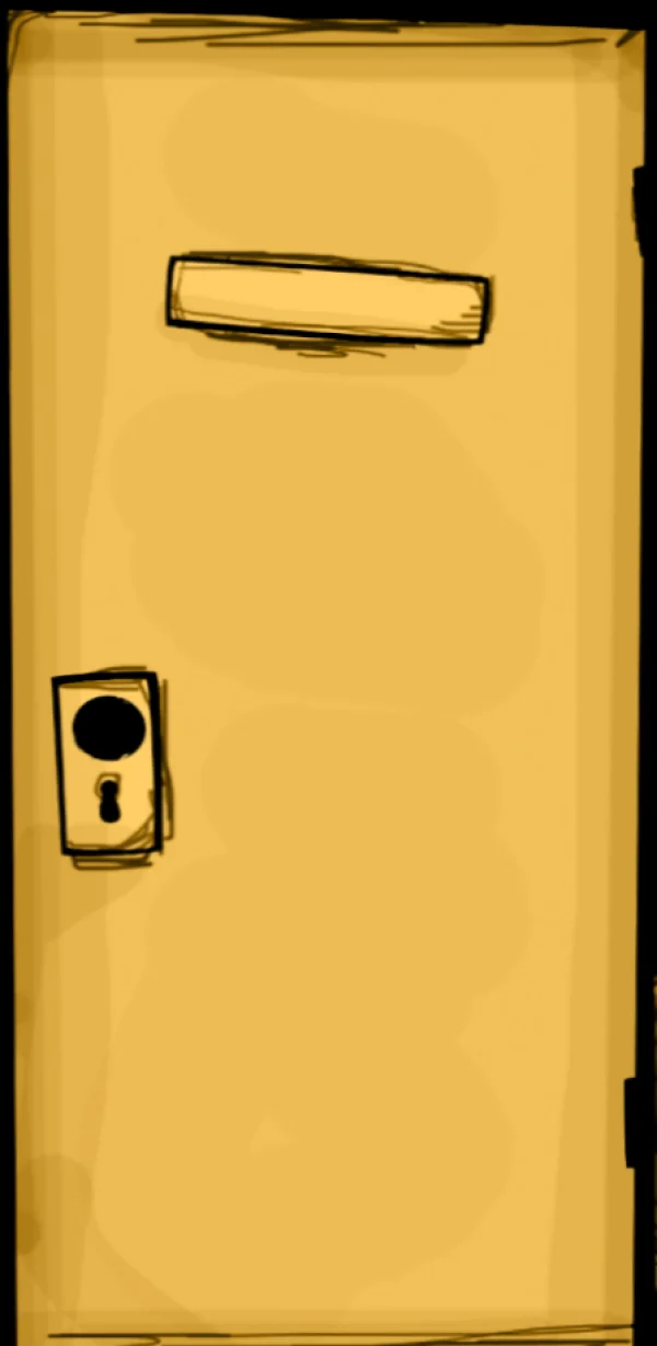 Cartoon Yellow Door Transparent PNG