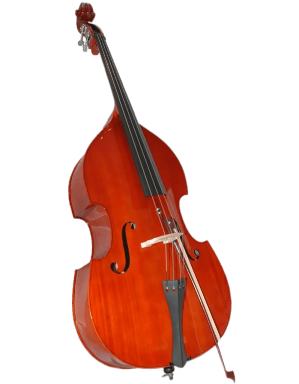 Classic Double Bass with Bow PNG Transparent Background
