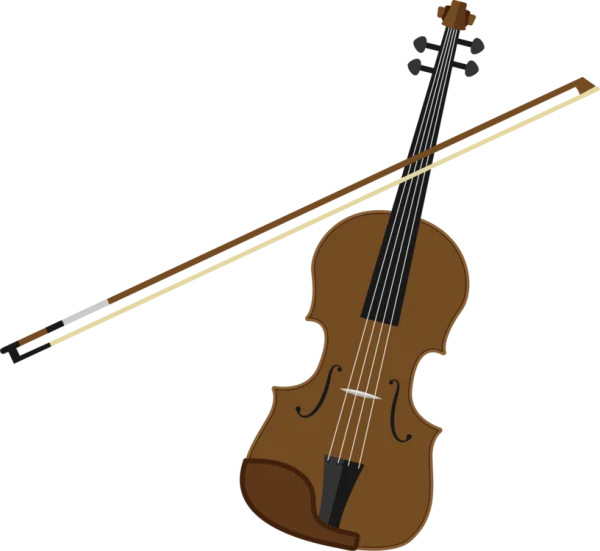 Violin with Bow PNG Transparent Background