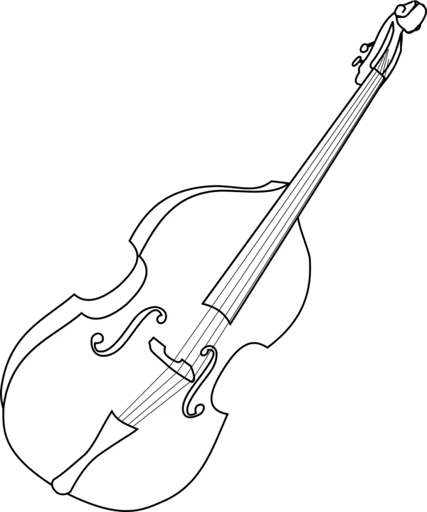 Double Bass Outline PNG Transparent Background