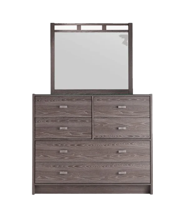 Wooden Dresser with Mirror PNG Transparent Background