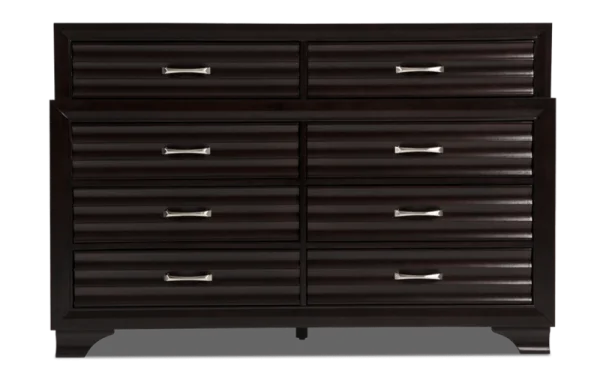 Dark Brown Dresser PNG with Silver Handles