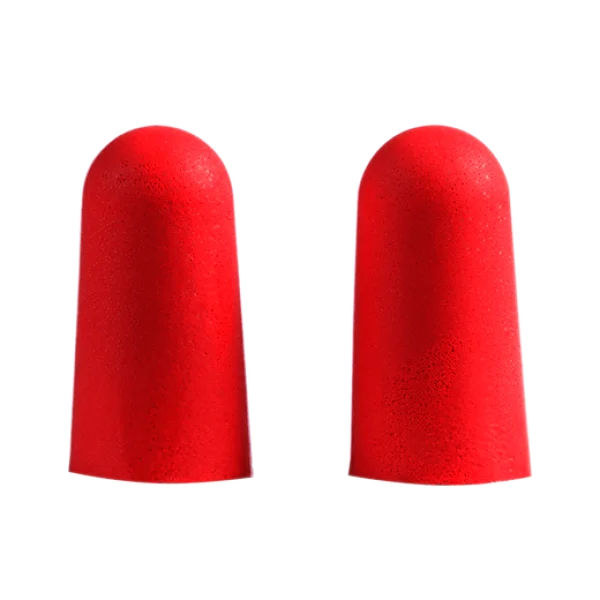 Pair of Red Foam Earplugs PNG Transparent Background