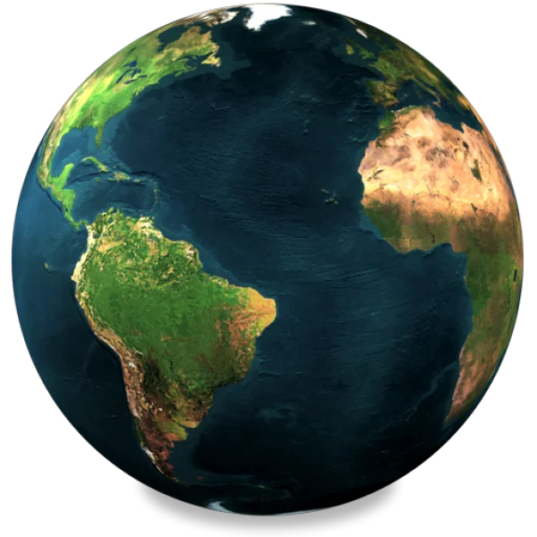 Realistic Earth Globe PNG Transparent Background