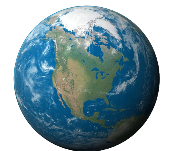 Realistic Earth Globe PNG Transparent Background