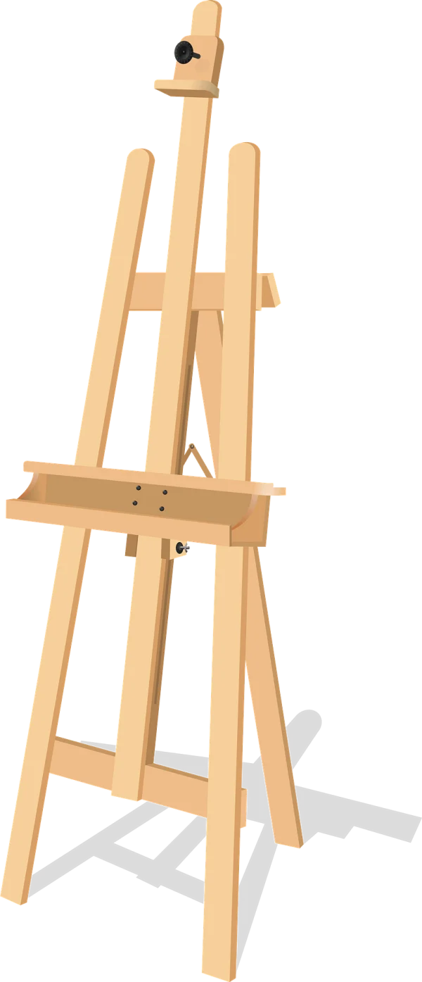 Wooden Art Easel PNG Transparent Background