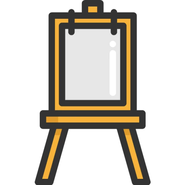 Easel with Blank Canvas Icon PNG