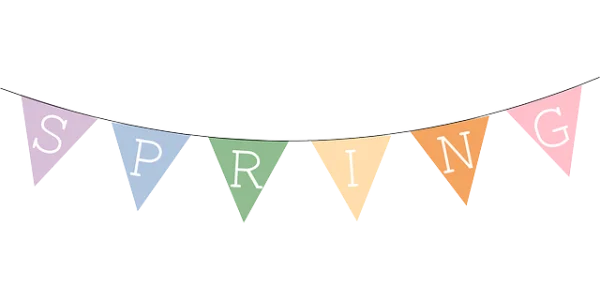 Spring Banner Bunting Transparent Background
