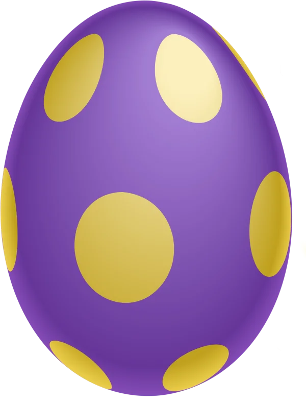Purple and Yellow Polka Dot Easter Egg PNG