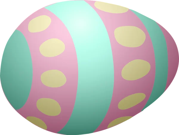 Pastel Striped Easter Egg PNG Transparent Background