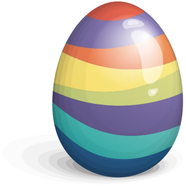 Colorful Striped Easter Egg PNG Transparent Background