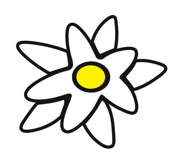 Cartoon Daisy Flower Icon PNG Transparent Background