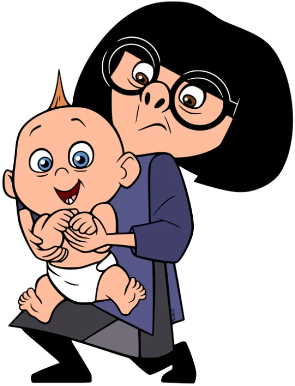 Edna Mode Holding Jack-Jack PNG Transparent
