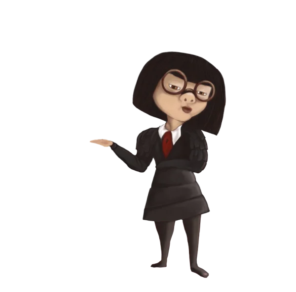 Edna Mode from The Incredibles PNG Transparent Background