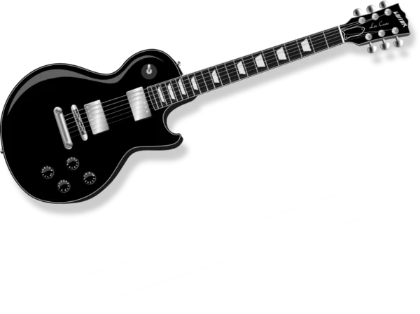 Classic Black Electric Guitar PNG Transparent