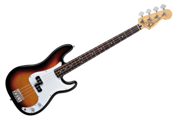 Classic Sunburst Bass Guitar PNG Transparent Background