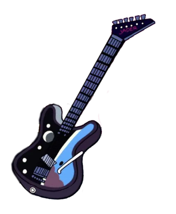 Jader Cartoon Electric Guitar PNG Transparent Background