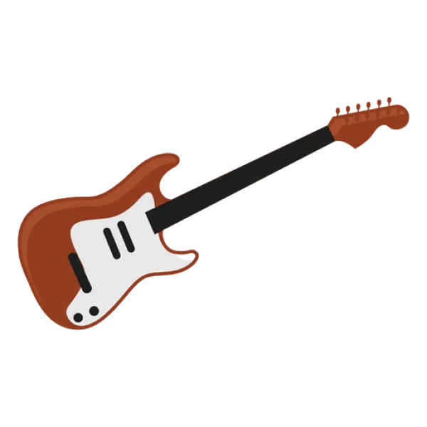 Cartoon Style Electric Guitar PNG