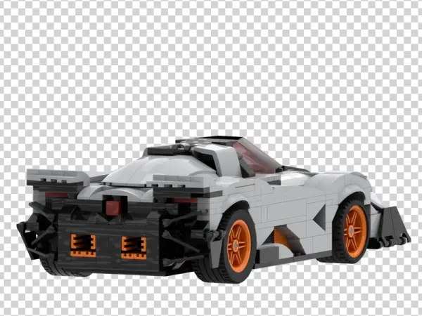 LEGO Style Sports Car Rear View PNG
