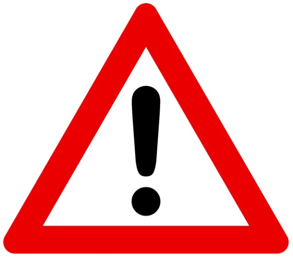 Red Warning Exclamation Mark Sign PNG Transparent Background
