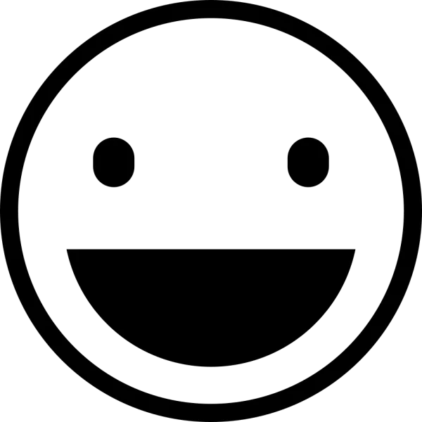 Black Happy Face Smiley Icon PNG