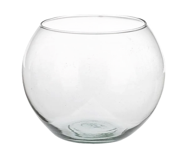 Clear Round Glass Fishbowl PNG Transparent Background