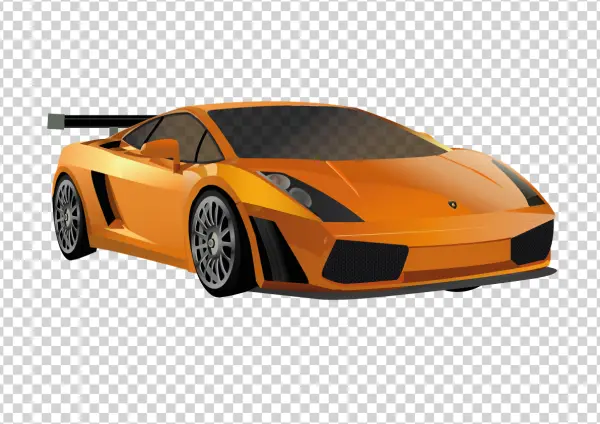 Orange Sports Car PNG Transparent Background